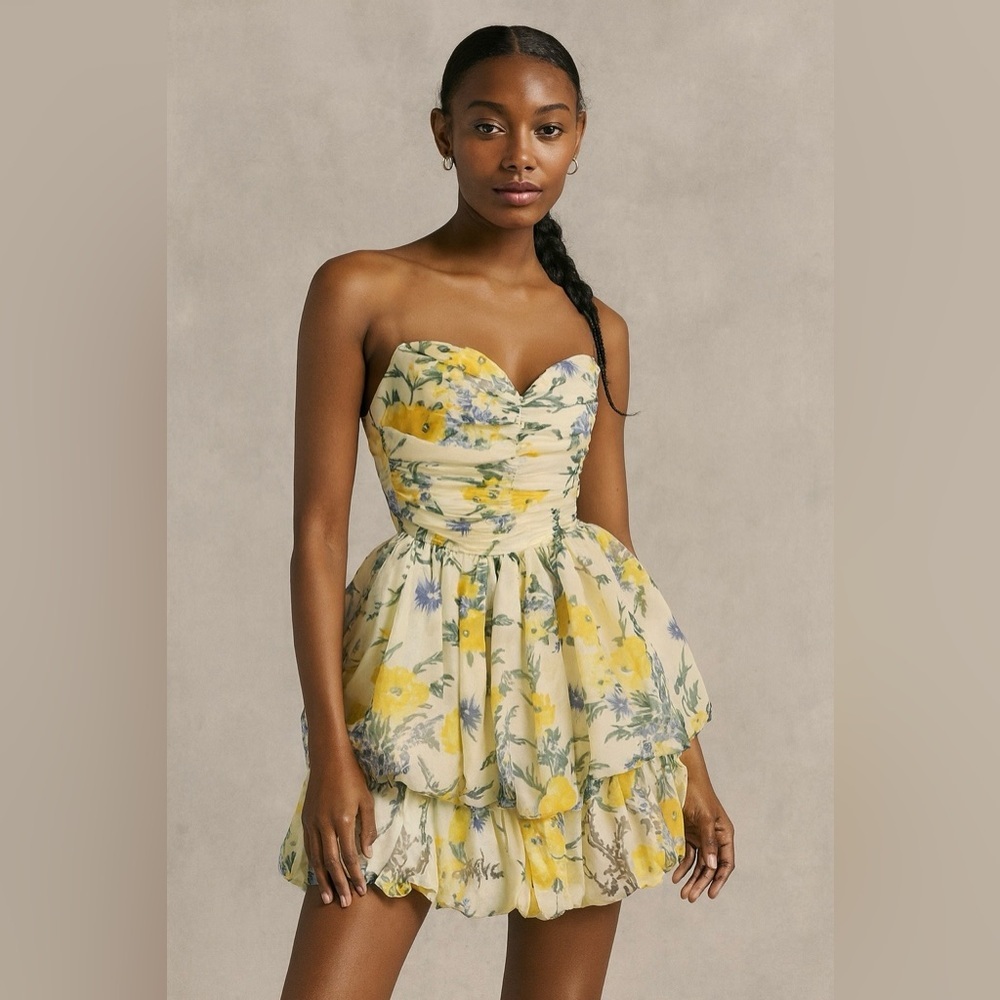Alouette Paris Vintage 80's Floral Mini Dress  - Size 38
